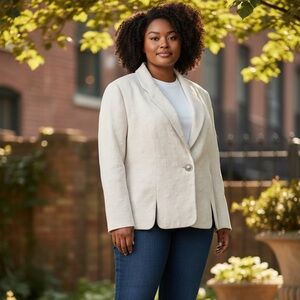 Givenchy En Plus Vintage Silk Blend Blazer Size 20W Excellent Preowned Condition